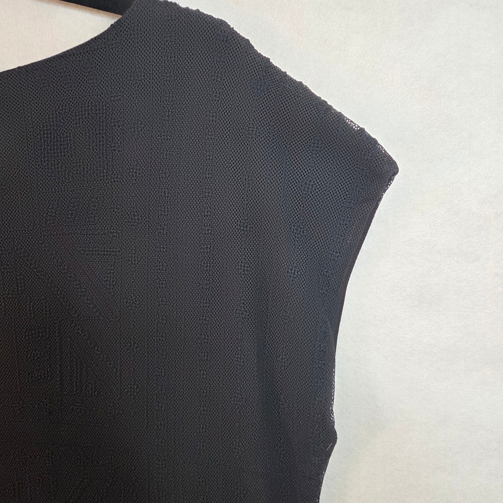 Lauren Ralph Lauren Black Textured Shift Dress Quiet Luxury Minimalist Chic L - Picture 6 of 9